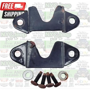 1987-1995 Jeep Wrangler YJ Rear Seat Lock Striker Bracket Mounting Mount 2pc OEM - Picture 1 of 18