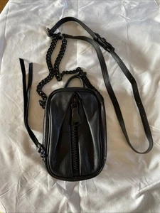 Aimee Kestenberg Black Leather Mini Crossbody Bag Shoulder Purse With top Handle - Picture 1 of 11