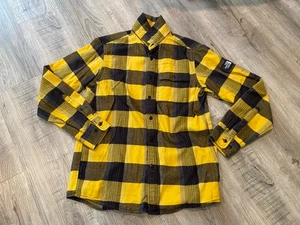 The North Face Flannel Men's Plaid Button Up Long Sleeve Yellow Size Small - Picture 1 of 5