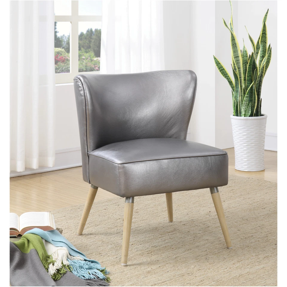 Amity Side Chair in Sizzle Pewter Fabric with Solid Wood - Image 1 of 4