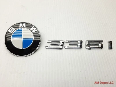 2011 BMW 335i E90 Sedan Trunk Lid BMW Emblem Badge w Letters Set 51148219237 - Image 1 of 4