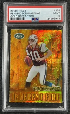PEYTON MANNING CHAD PENNINGTON PSA 9 2000 TOPPS FINEST #174 GOLD REFRACTOR /100 - Image 1 of 2