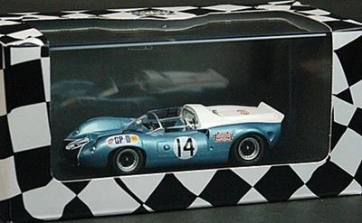 EBBRO 1/43 Lola T70 Mk.II #14 R. Clark 1967 Japan GP Blue Diecast Model Limited - Immagine 1 di 4