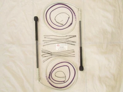 Contraband Whips 4.5 Foot 12 Plait Nylon Paracord Stockwhip Pair Asexual Flag - Image 1 of 2