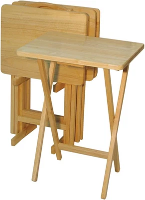660-40 Tray Table Set, Natural, 14.75 in X 19 in X 25.5 In, 5 Piece - Image 1 of 3