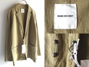 New SAGE DE CRET Product Dyed Cotton Linen Hook Tailored Jacket Size M - Picture 1 of 10
