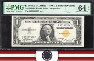 1935-A $1 NORTH AFRICA Silver Certificate PMG 64 EPQ Fr 2306 WWII CURRENCY 39566 - Picture 1 of 3