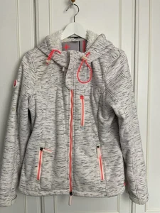 Superdry Chaqueta Windtrekker Mujer Talla UK 14 Blanco Gris Piel Sintética Forrada - Imagen 1 de 14