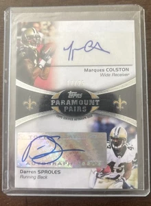 2012 Paramount Pairs Dual Autograph  Darren Sproles / Marques Colton /25  - Picture 1 of 2
