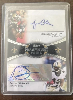 2012 Paramount Pairs Dual Autograph  Darren Sproles / Marques Colton /25  - Image 1 of 2