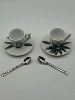 Nespresso Design Rare Demitasse Floral Espresso Cups And Saucers Set - Image 1 of 4