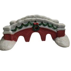 Ceramic Christmas Village Bridge Snow Brick Garland Wreath Holiday Decor - Picture 1 of 10