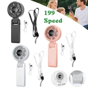 Handheld Fan USB Rechargeable Battery 199 Speeds Lightweight 3600mAh - Picture 1 of 21