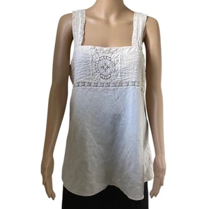Polo jeans co. Edwardian linen lace cami top cream Large - Picture 1 of 7