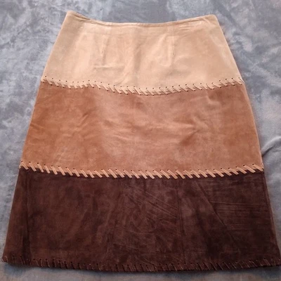 Женская юбка Madison Studio 6 Pig замшевая кожа цветной блок вестерн богемное трапеция - Изображение 1 из 4