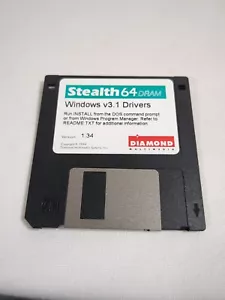 Vintage 3.5 Disk Stealth 65 Dram Windows v 1. 34 driver - Foto 1 di 2