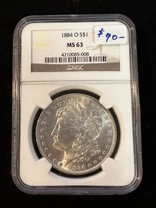 1884 O MORGAN DOLLAR NGC MS 63 008 - Picture 1 of 4