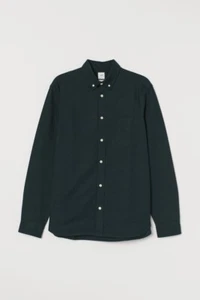 H&M 0795836008002 Oxford shirt Regular Fit S Dark green - Picture 1 of 3
