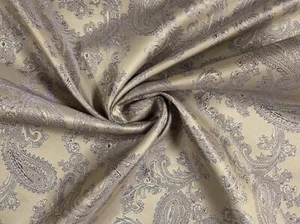 Paisley Jacquard Satin Futter Stoff Stein - Bild 1 von 5