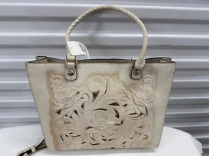 Patricia Nash Baratti Convertible Tote IVORY FLORAL TOOLED PURSE NEW RARE - Bild 1 von 10