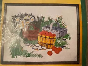 Vintage Caron Crewel ,Embroidery kit "Summer Harvest Baskets" - Picture 1 of 6