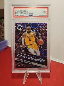 Mosaico Panini 2022/23 LeBron James púrpura Breakaway #/99 PSA 9 como nuevo Low Pop - Imagen 1 de 3