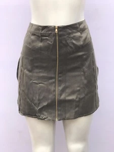 BEBE OLIVE GREEN SILK MINI SKIRT (NWOT / SZ SMALL) - Picture 1 of 1