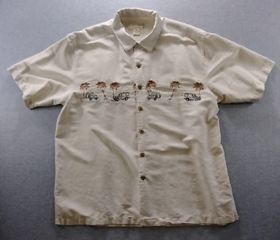 Boca Classics Men's Shirt Size XL Beige 100% Silk Hawaiian Island Wear Button Up - Image 1 of 4