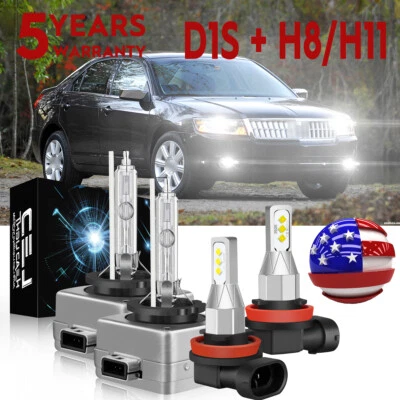Combo faros LED HID de haz bajo bombillas antiniebla 4 piezas para Lincoln MKZ 2007-2009 Foto 1 de 4