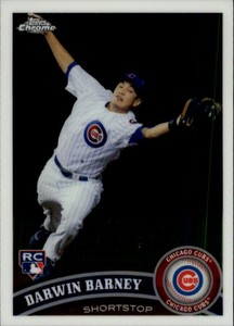 2011 Topps Chrome Chicago Cubs Baseball Card #193 Darwin Barney RC 