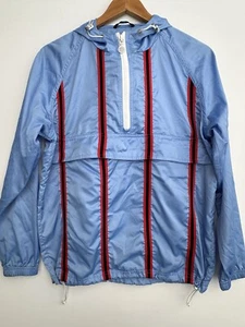 Tory Burch Sport 1/4 Zip Windbreaker Anorak Jacket Blue Red Stripe Women Size XS - Picture 1 of 12