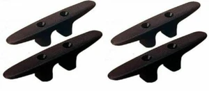 4 Pack Black 6 Inch Nylon Cleat Boat Marine Dock Anchor Line Rope Tie-Down - Picture 1 of 1