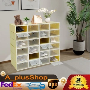 Paquete de 24 cajas de zapatos, caja de almacenamiento de zapatos, cajas de zapatos apilables, estante de almacenamiento de zapatos - Imagen 1 de 18