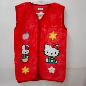 Gilet rosso vintage anni 90 Sanrio Hello Kitty 1999 taglia L cerniera giapponese raro - Foto 1 di 5