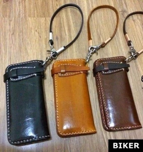 Handgefertigte Leder-Biker-Geldbörse Kette Leder Geldbörse Herren Doppelfaltung Geschenk 99 - Bild 1 von 2