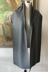 STOCKHOLM HOUSE Gray Ribbed Polyester Wrap Scarf 13x83 Rectangle - Picture 1 of 7