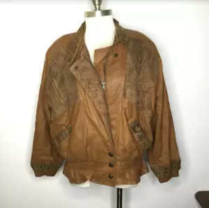 Chaqueta de cuero vintage para mujer Winlit marrón talla mediana - Imagen 1 de 12