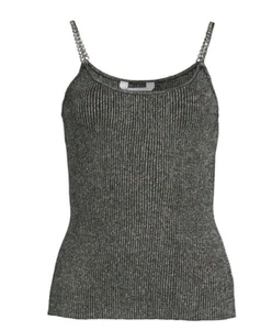 No Boundaries Juniors Chain Strap Tank Top Silver Shimmer Size XXL ( 19) - Picture 1 of 6