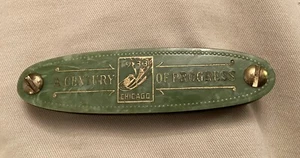 Llavero baquelita verde 1933 Feria Mundial de Chicago “Un siglo de progreso” - Imagen 1 de 4