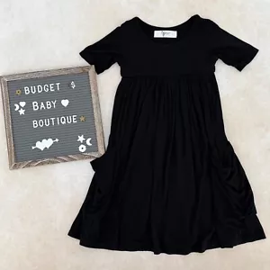 REMIE GIRL Black Knit Pocket Dress Size 6Y - Picture 1 of 3