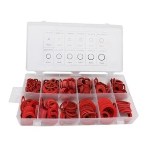 600pcs Red Steel Paper Insulating Fiber Washer Gasket Paper Box Set Fibre Tool - Picture 1 of 1