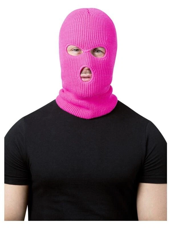Balaclava Ski Mask Neon Pink Mens Ladies Fancy Dress Outfit Accessory - Image 1 of 1