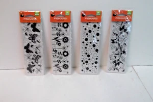 FISKARS ASSORTED CLEAR BORDER STAMPS SET OF 4 NEW - Picture 1 of 2