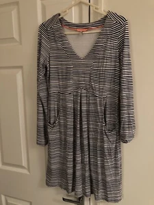 Joules Blue Striped Smock Dress Size 10 With Pockets - Picture 1 of 4