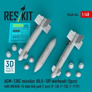 Misiles AGM-130C 1:48 2 piezas (cajiva BLU-109) con cápsula de enlace de datos AN/AXQ-14 1 pieza - Imagen 1 de 3