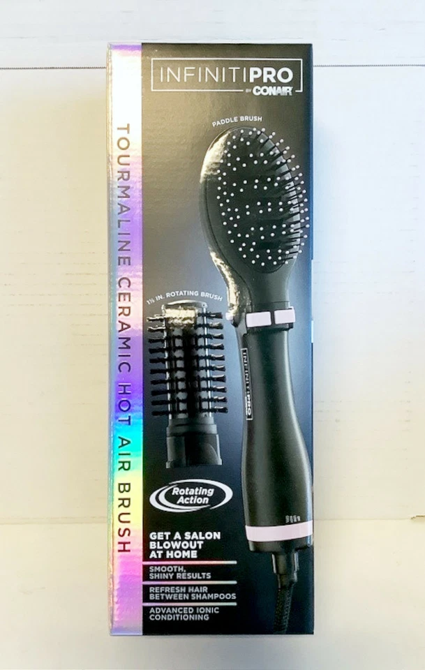 NUEVO Conair BC191PN InfinitiPRO Aire Caliente Redondo/Paleta Cepillo Styler Negro/Rosa Foto 1 de 1