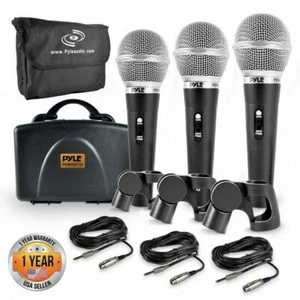 NEW Pyle PDMICKT34 Dynamic Microphone Kit (3) Professional Handheld Mics - Picture 1 of 7