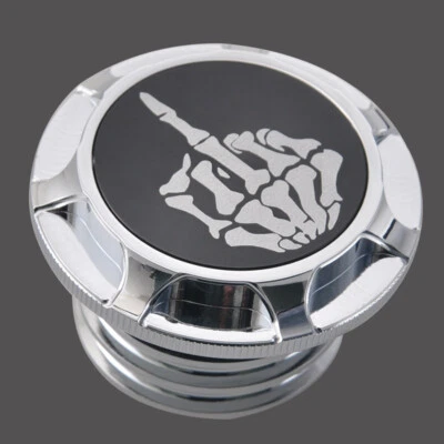 Chrome Middle Finger Fuel Tank Gas Cap For Harley Touring Street Electra Glide - Image 1 of 4
