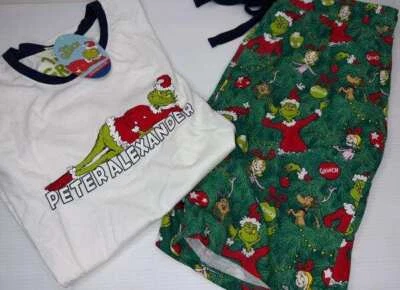 NUEVO CON ETIQUETAS PETER ALEXANDER PARA HOMBRE NAVIDAD GRINCH CONJUNTO TALLA XXL Foto 1 de 4