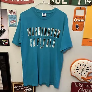 T-shirt vintage anni '90 Starter Washington Capitals Screaming Eagle taglia media - Foto 1 di 9